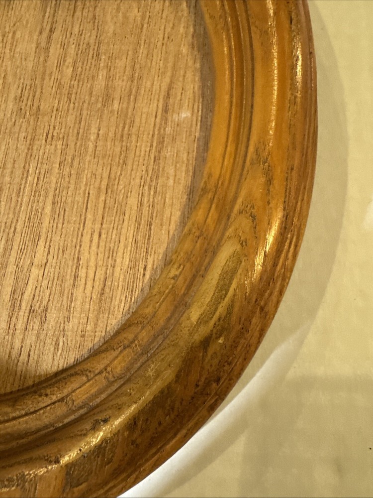 Natural Honey Tone Solid Wood Oval Frames 9"X7" W Stand