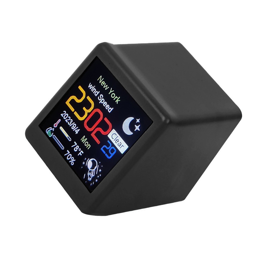 Smart Clock WIFI Weather Clock Screen Temperature&Humidity Desktop Decor Gift