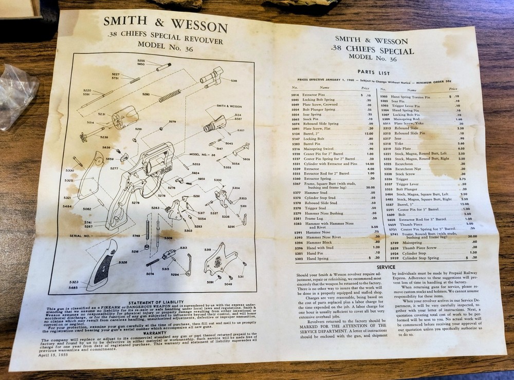 Smith & Wesson .38 Chiefs Special Mod 36