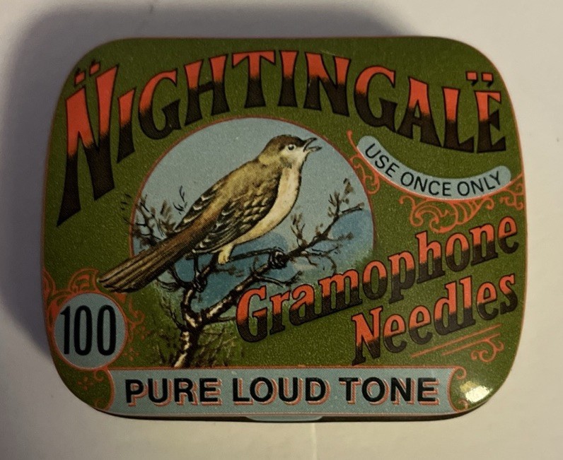 Vintage NIGHTINGALE Gramophone Needles Tin (empty)
