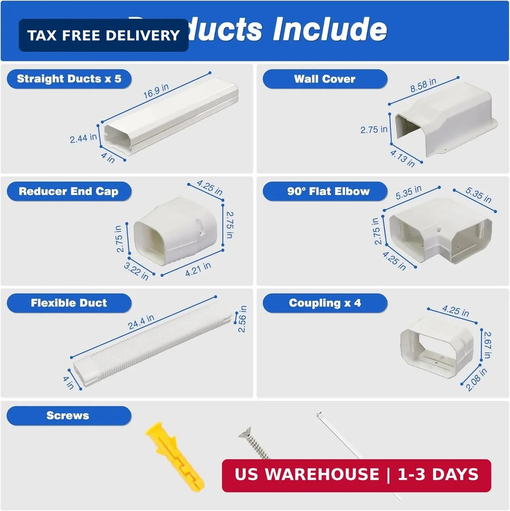 4" 10Ft Mini Split Line Set Cover, Plastic Line Kit for Outside Units, Mini Spli