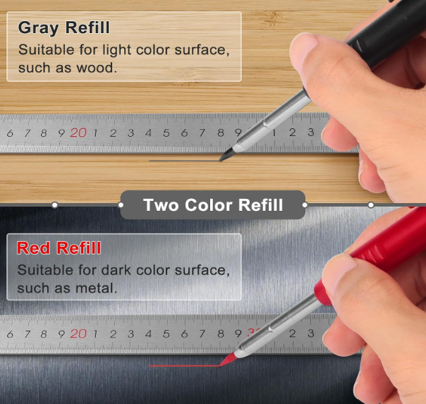 2 Pack Carpenter Pencils Mechanical Pencils with 12 Refills, Construction Pen...