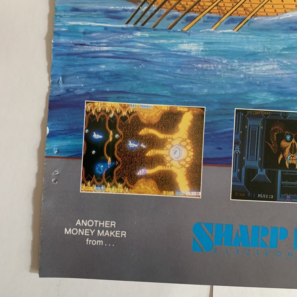 original 1988 AD 11-8” Turtle Ship Sharp Image philko ARCADE GAME FLYER