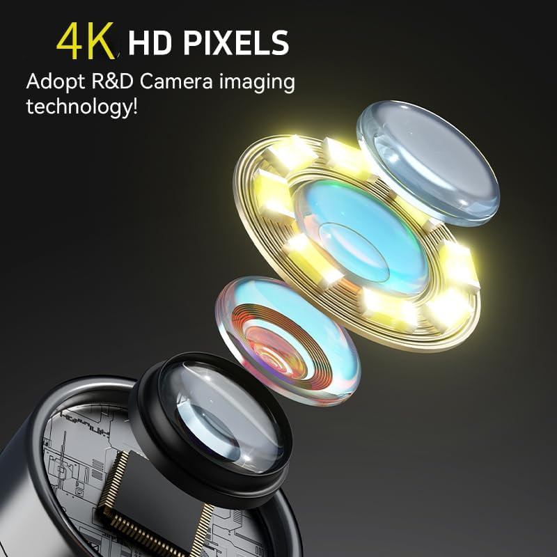 Dual-Lens Endoscope Camera with Light, Borescope with 5" IPS (16.5FT)