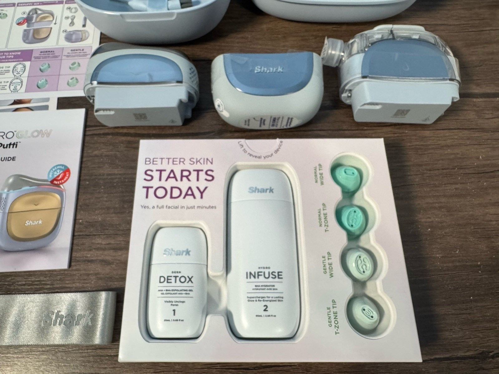 Shark Facial Pro Glow Extract, Hydrate & Depuff At Home Radiant Glow OPEN BOX