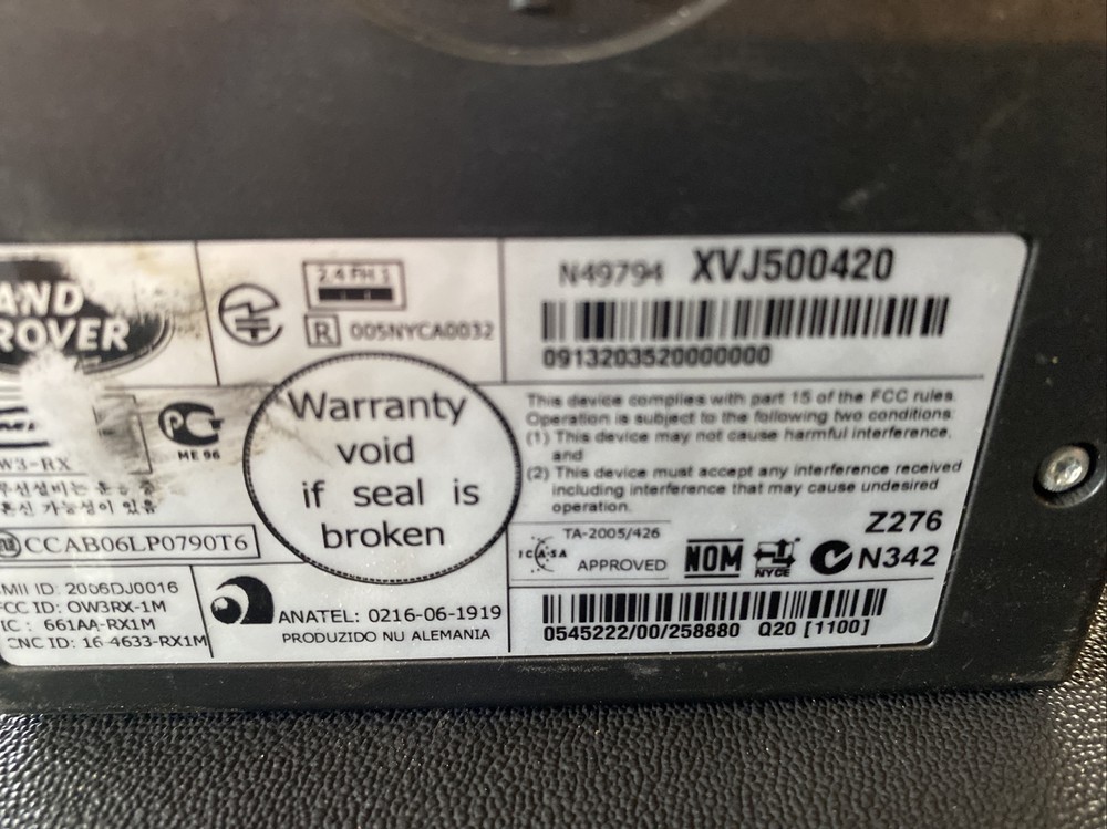 05-09 Land Range Rover L322 Nokia Bluetooth Voice Control Module Unit XVJ500420