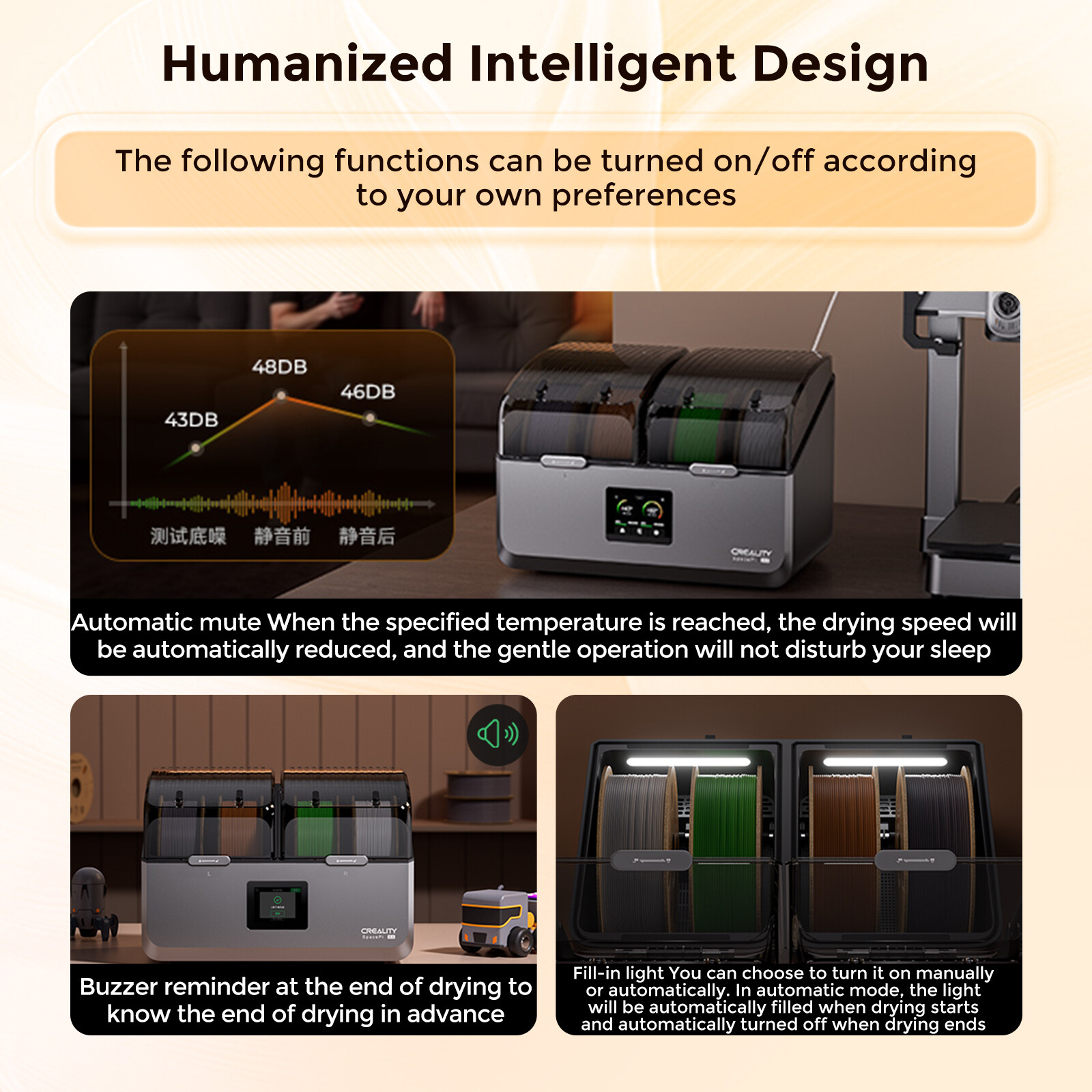 OPEN BOX Creality SpacePi X4 Filament Dryer Filament Dryer Box 360° 200W Heating