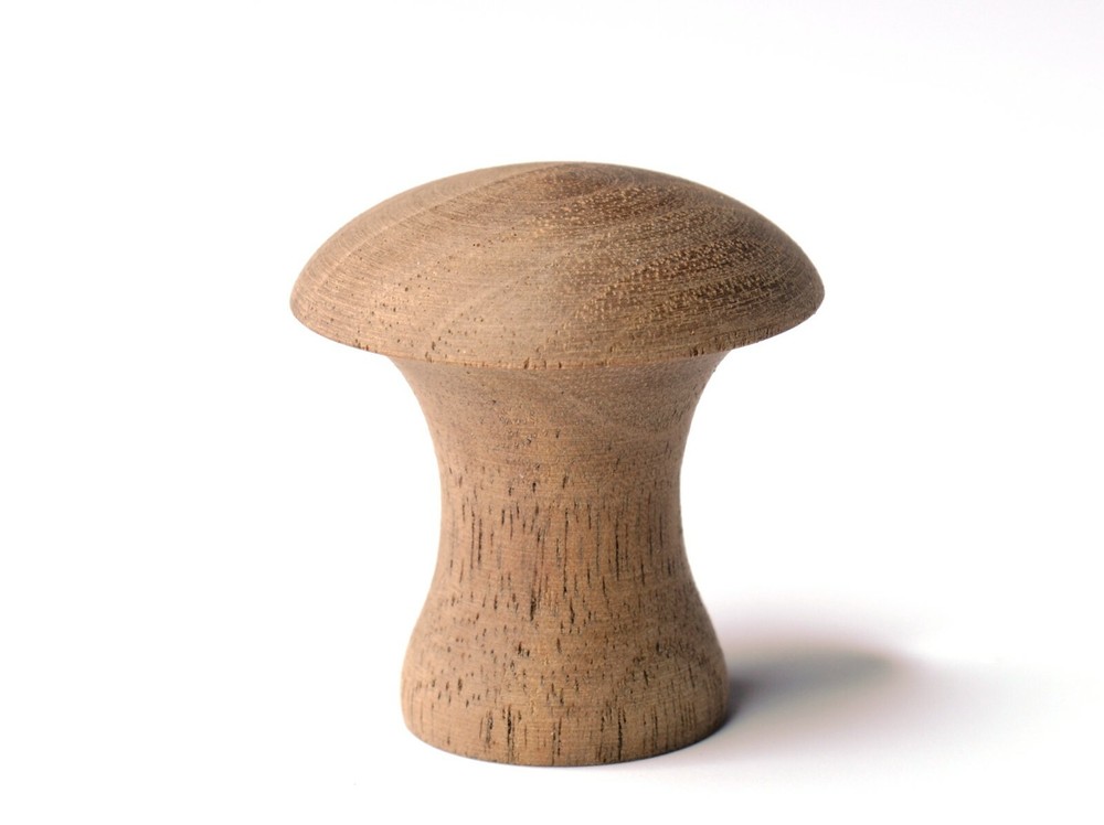 Qty 6 - Walnut Shaker Style Knobs for Cabinet Doors and Drawers with screws