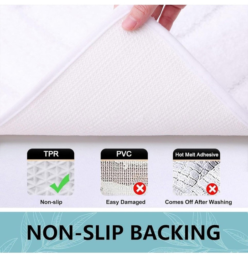 Buganda Bathroom Rugs, 59" x 20", Soft and Absorbent Microfiber Bath Rugs,...