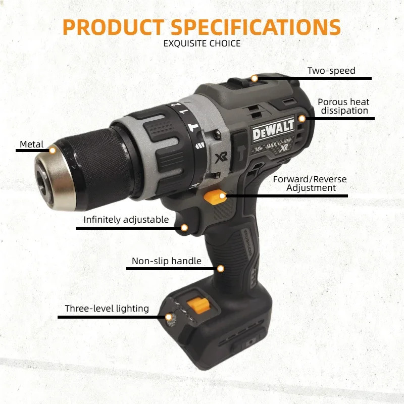 DEWALT DCD791 Compact Cordless Drill Brushless Motor Drill Screwdriver Multi...