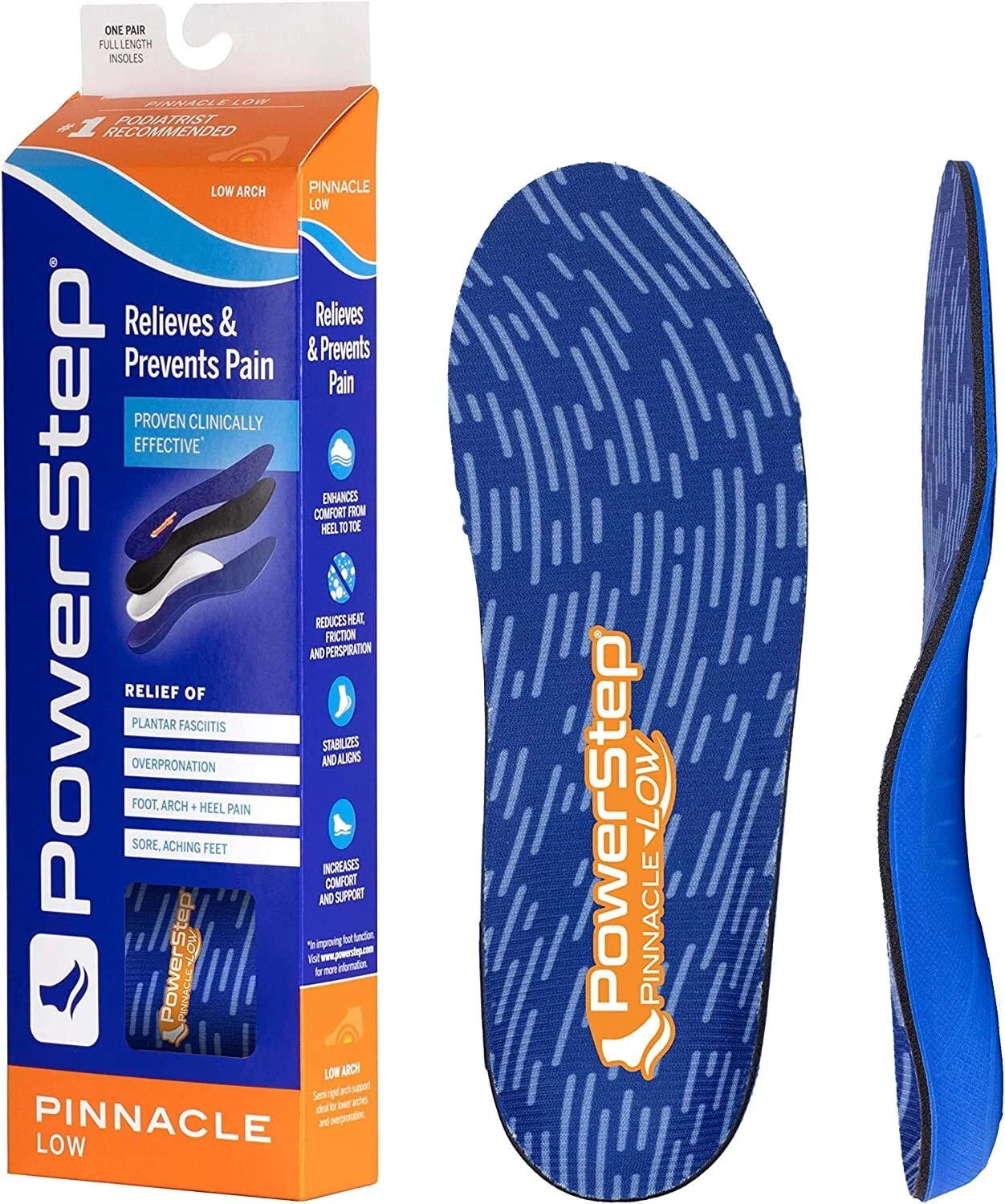 Powerstep Insoles Pinnacle Low Size H Men's 11-11.5 US