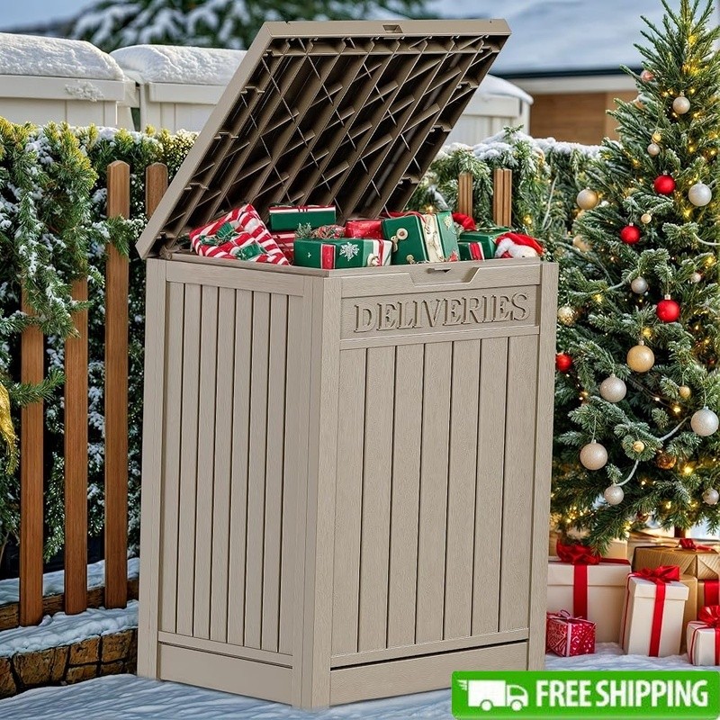 Lockable Outdoor Parcel Delivery Box Durable Weatherproof Resin Storage Solution