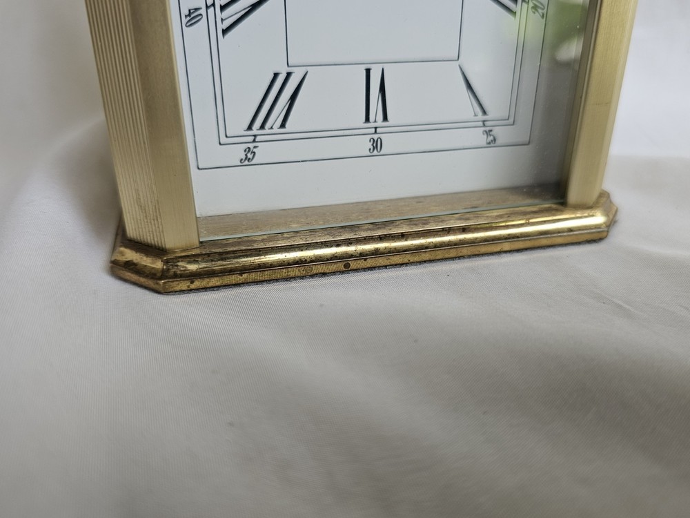 Tiffany & Co #2100 Solid Brass Quartz Desk Clock Quartz Movement