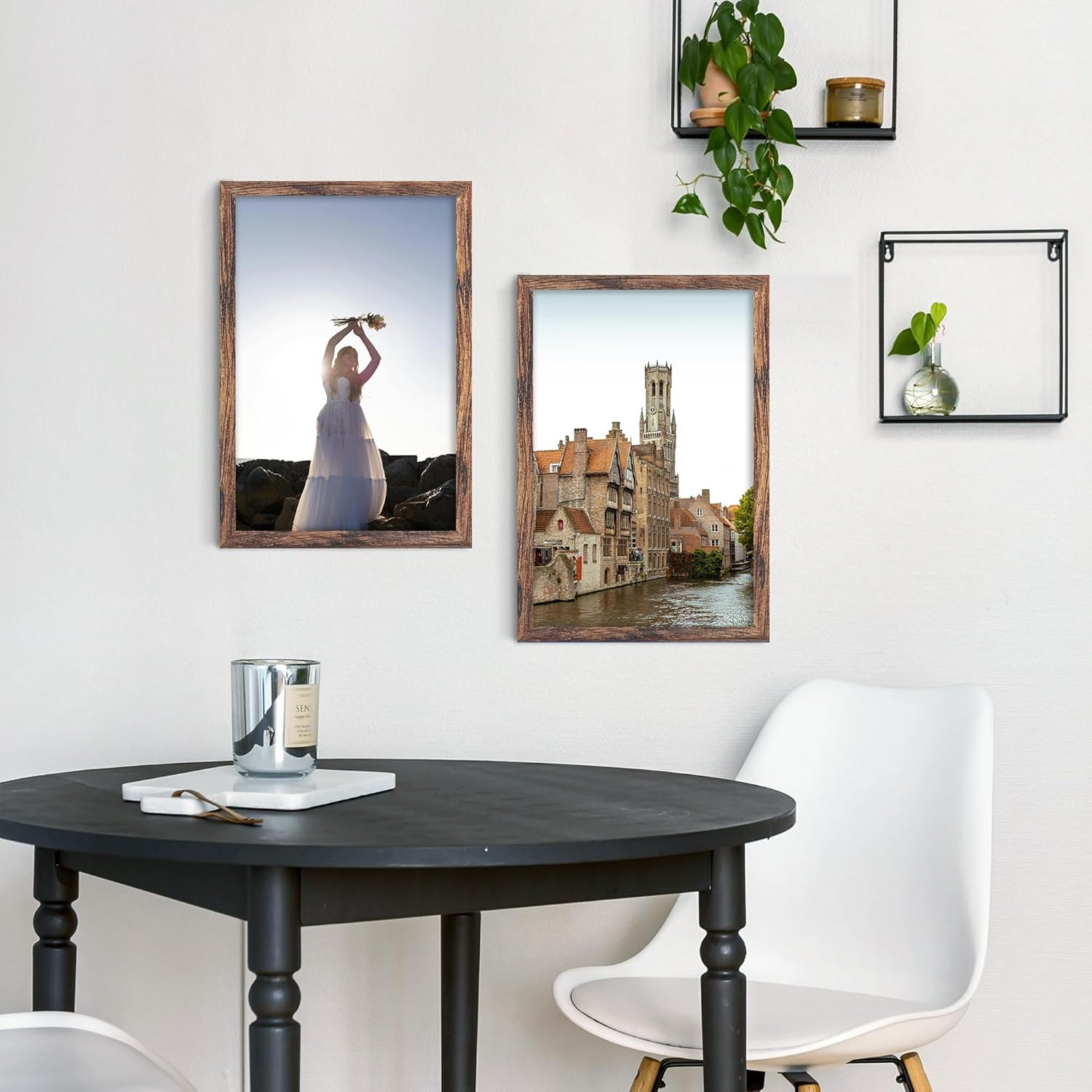 12X16 Picture Frame Brown Classic Frame for Horizontal or Vertical Wall Mounting