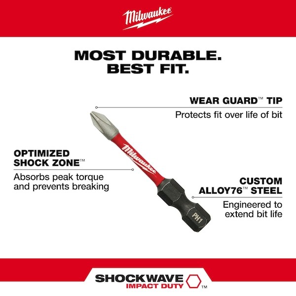 Milwaukee Tool 48-32-4916 Insert Bit, 1/4", Slotted, 6-8, 2"