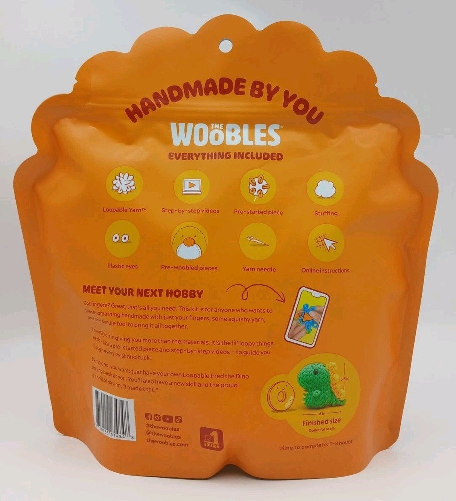 The Woobles Loopables Fred the Dinosaur Beginners Fingerloop Kit