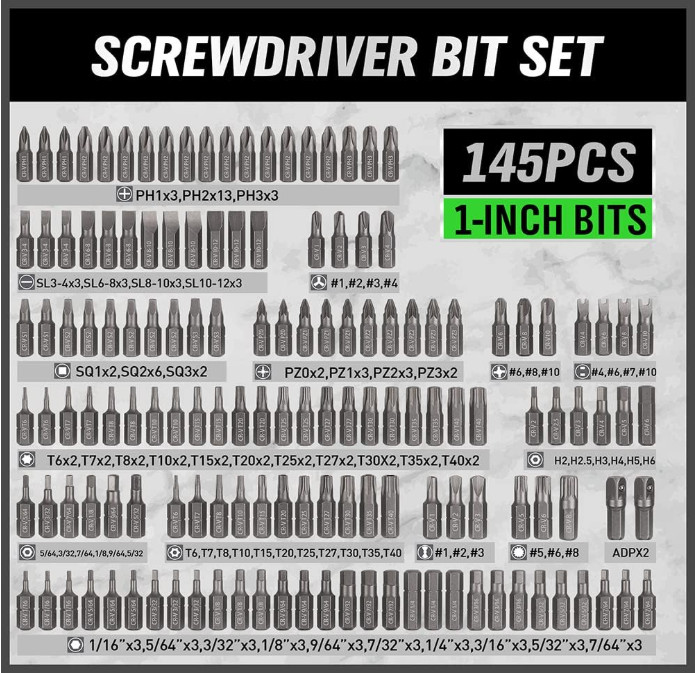 232PCS Ultimate Screwdriver Bit Set, Driver Bit Set Ratchet Wrench & Bits Holder