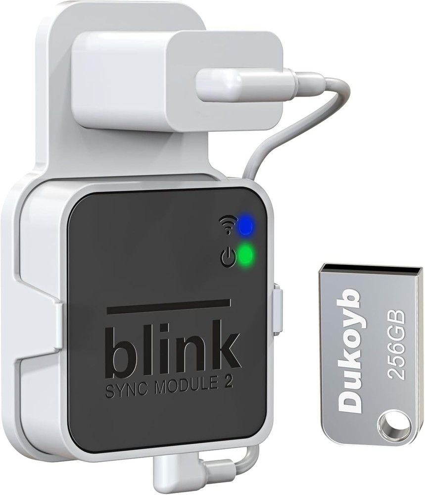USB Flash Drive256GB  and Outlet Wall Mount for Blink Sync Module, with Short Ca