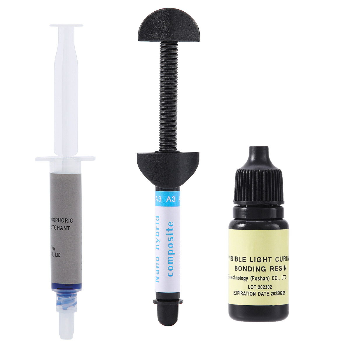 Dental Light Cure Bonding Adhesive/37% Acid Etching Gel/Composite Resin A1-A3