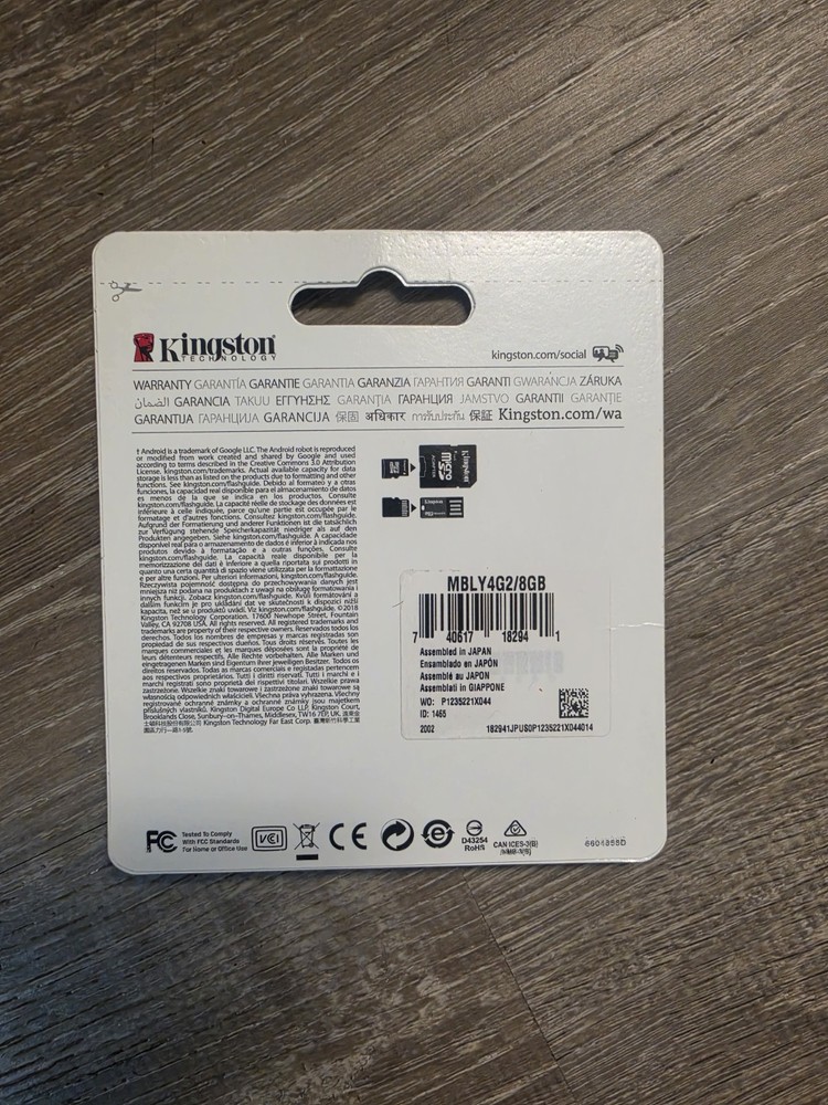 Kingston Micro SD Reader 8 GB Micro SD HC Micro SD Adapter