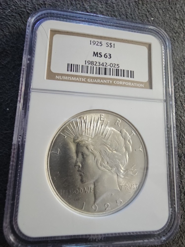 1925 Peace Silver Dollar NGC MS63 - Brilliant **Better Date **