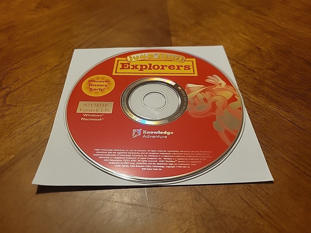 Jump Start Explorers - Knowledge Adventure CD ROM - Win & Mac Loose Disc