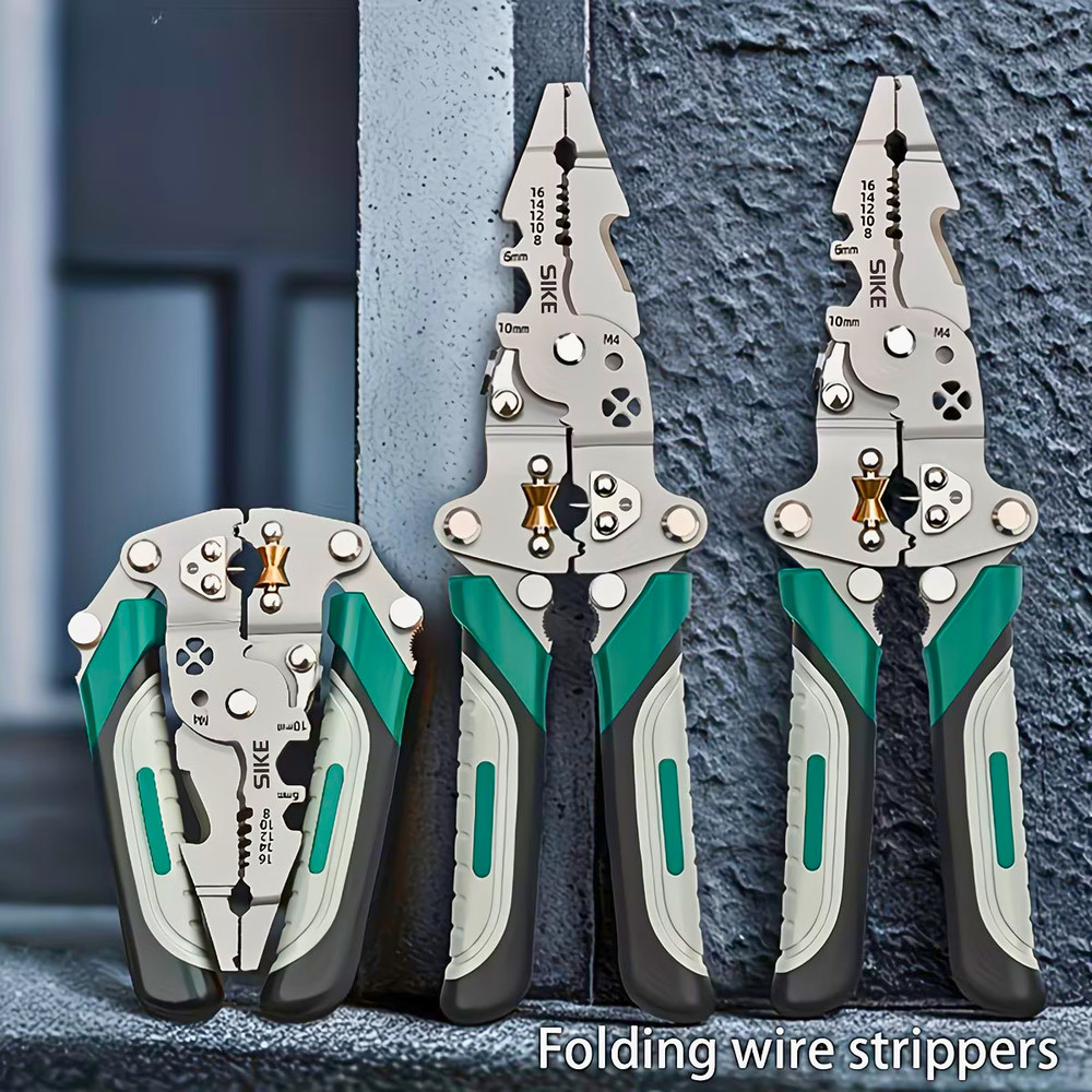 Collapsible Wire Stripper Multi Tool High Carbon Steel Cutter Crimper