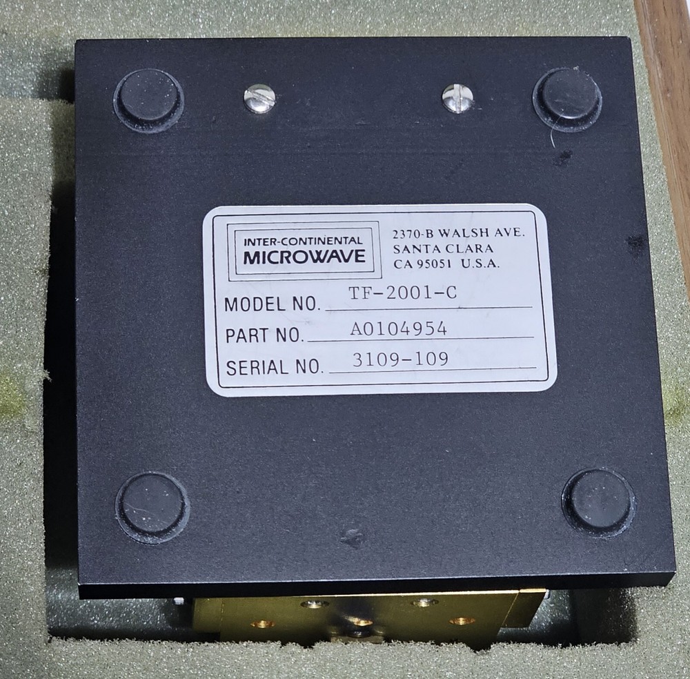 INTER-CONTINENTAL MICROWAVE TF-2001-C w/ Mid Section & Pin Alignment Tool