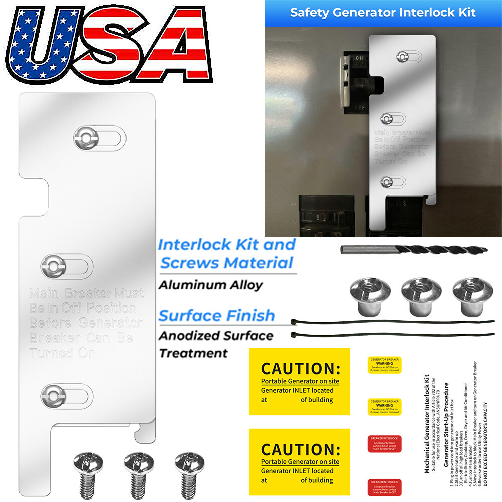 Generator Interlock Kit For Square D QO 200 Amp Panel  Main Breaker