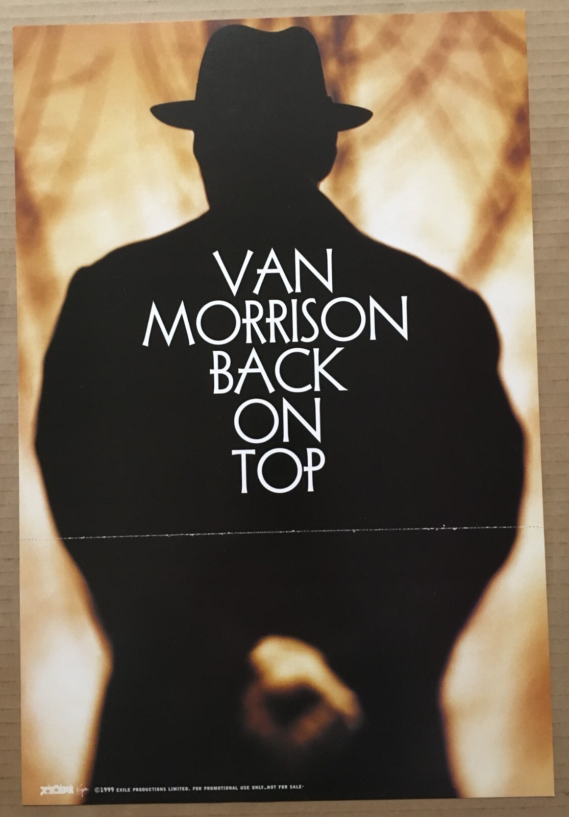VAN MORRISON Rare VINTAGE 1999 DOUBLE SIDED PROMO POSTER FLAT For Top CD 12x18