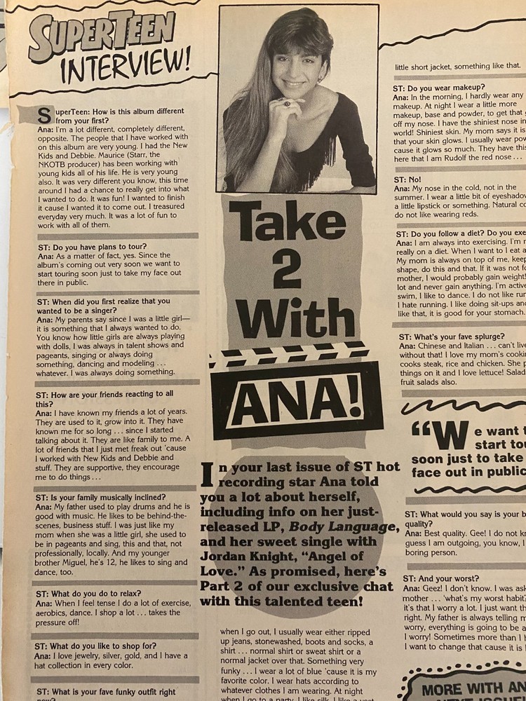 Ana, Full Page Vintage Clipping