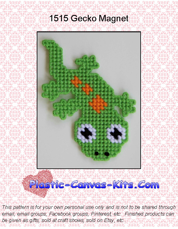 Gecko Magnet-Plastic Canvas Pattern or Kit