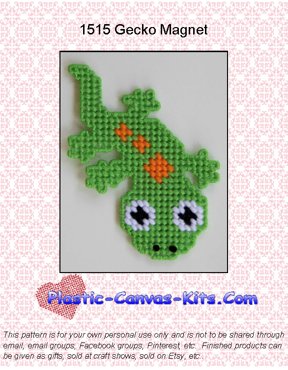 Gecko Magnet-Plastic Canvas Pattern or Kit
