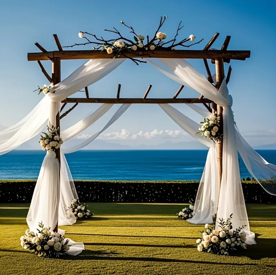 cortinas de decoracion para boda 315 in x 29in. ( Elegant white wedding curtain)