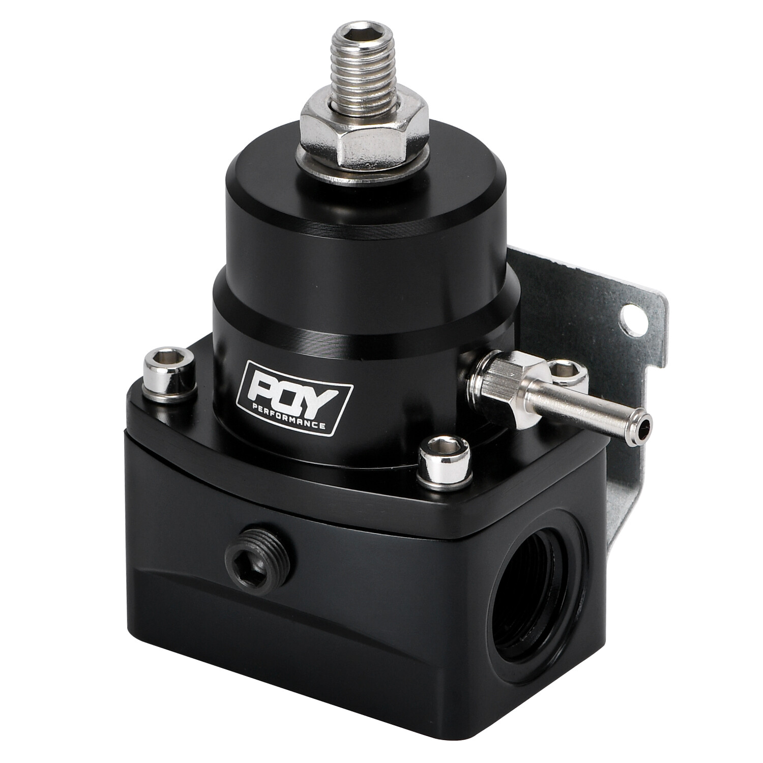 Black Adjustable EFI Fuel Pressure Regulator Bypass Gauge 6AN 8AN Fitting Spring