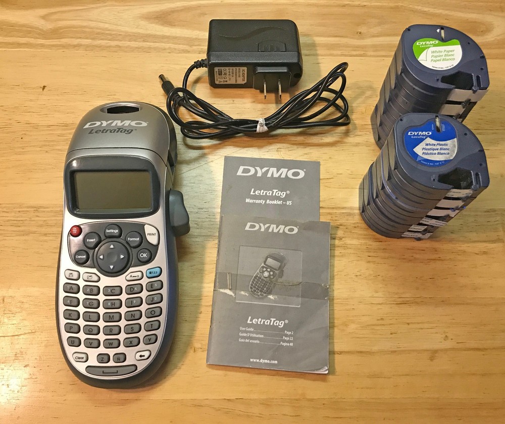 DYMO LETRATAG 100H PLUS THERMAL PRINTER LABEL MAKER w/ EXTRAS