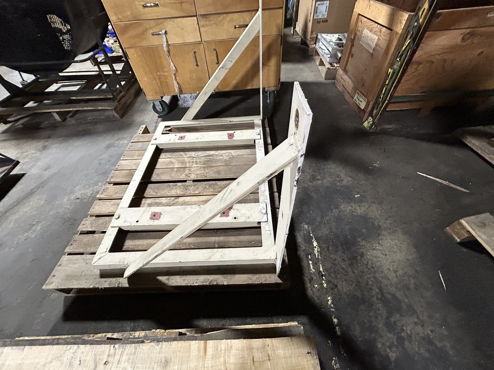 White Forklift Battery Charger Mount Frame Holder - No Hardware