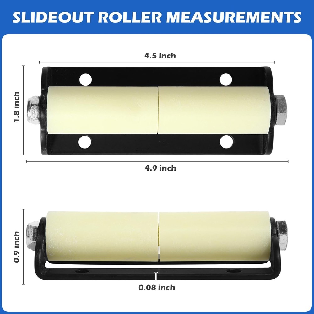 Replacement Roller for RV Slide Out Nylon Roller Solid Steel Plate -Dual Rollers