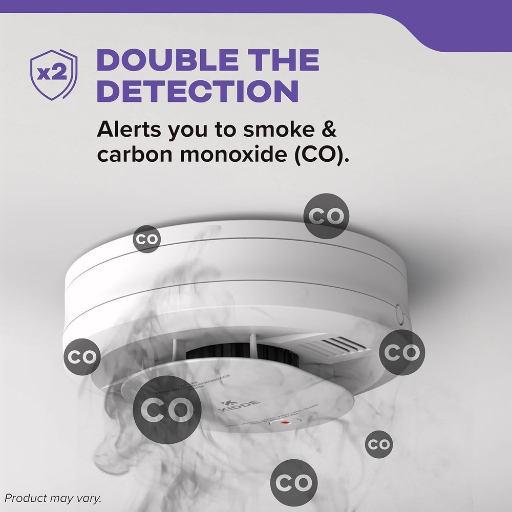 Kidde Smoke & Carbon Monoxide Detector, Battery Powered, LED Warning Light