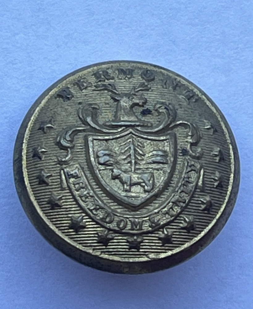Vermont Civil War - Indian War Button 2 piece Waterbury