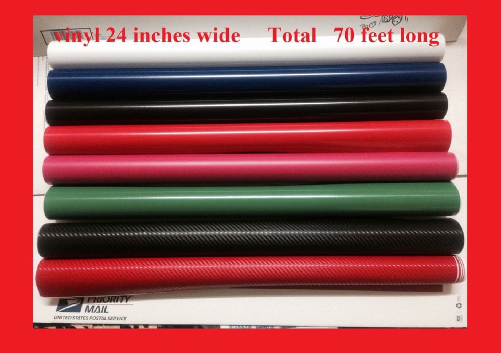 8 Rolls Plotter Vinyl,Carbon Fiber,Cutter Plotter 24" Total 70 ft 8 rolls