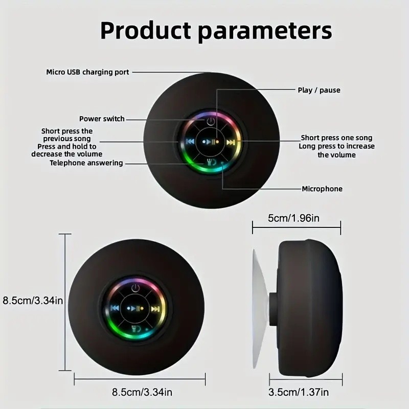Mini Waterproof Bluetooth 5.0 Speaker Wireless Shower Speaker