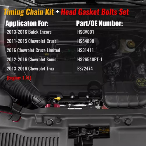Timing Chain Head Gasket Oil Pump Kit for 2011-2016 Chevy Sonic Cruze Buick 1.4L