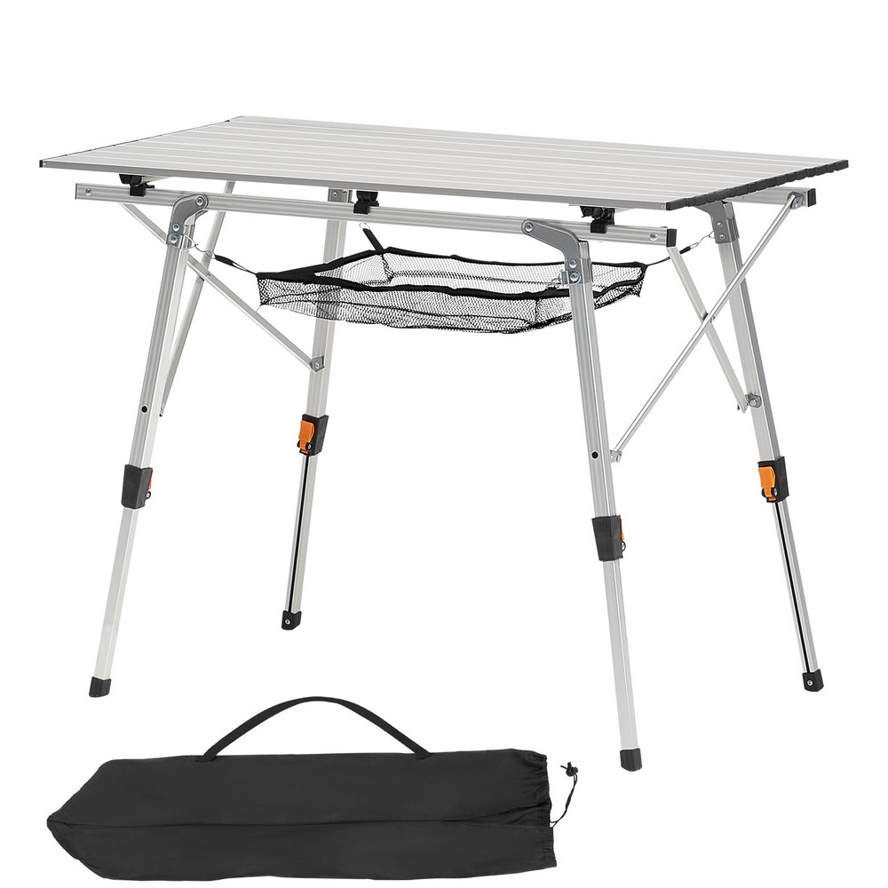 Ultralight Folding Camping Table Aluminum Roll Up with Mesh Layer