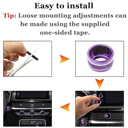Air Conditioning Vent Knob Cover for Honda Civic Accessories 2022-2024 Purple