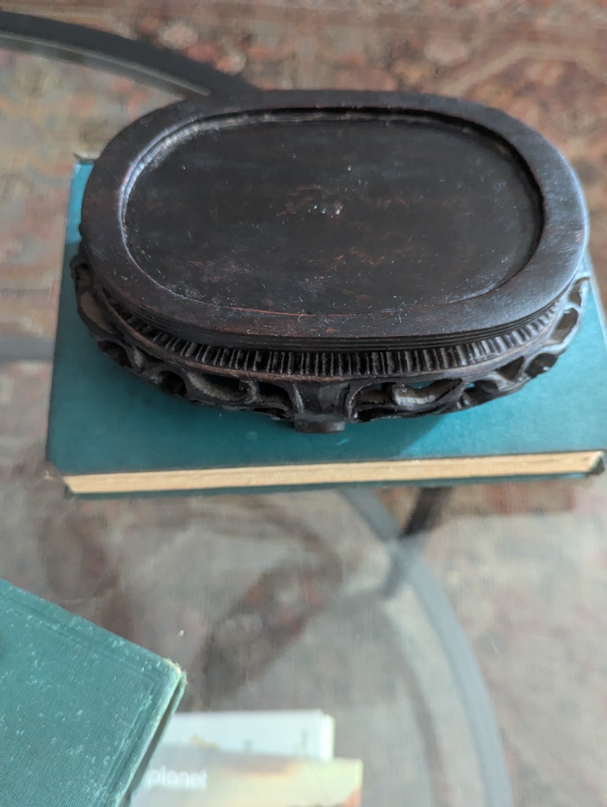 Vintage Chinese Carved Openwork Wood Display Stand Vase Base