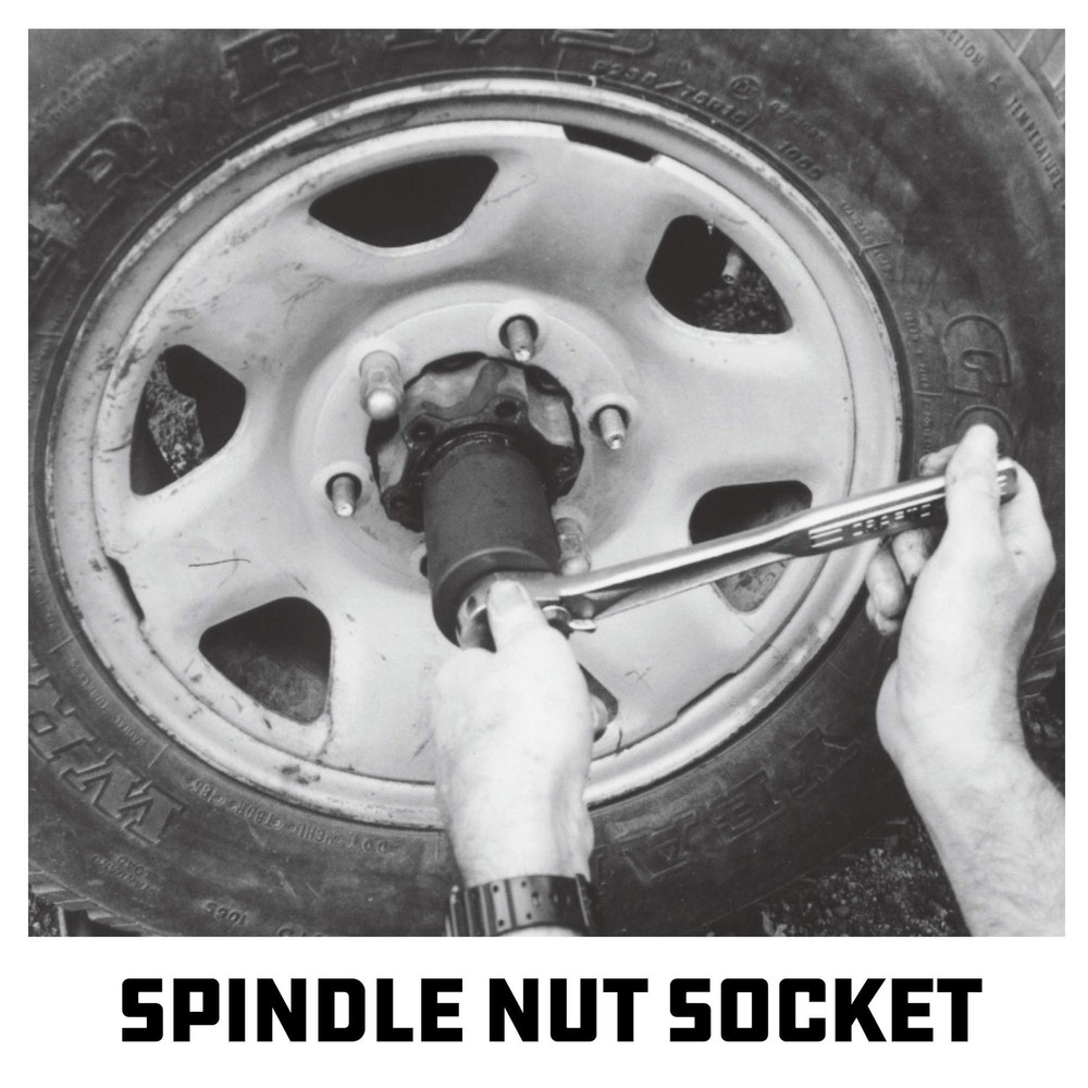 Powerbuilt 648475 Spindle Nut Socket, Six Outer Black, 6-Lug, 2-5/8" Outer