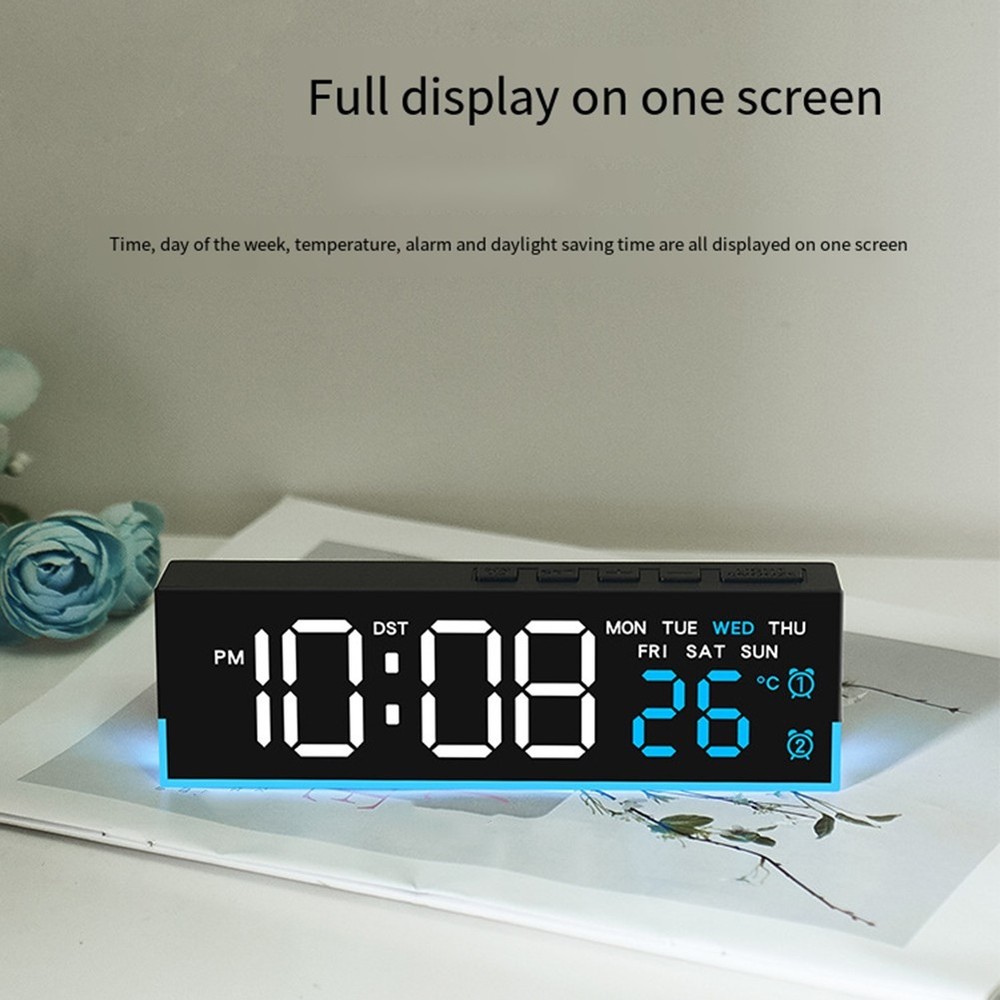 Daily Use Nighttime Alarm Clock Ambient Lighting Multi-functional Display