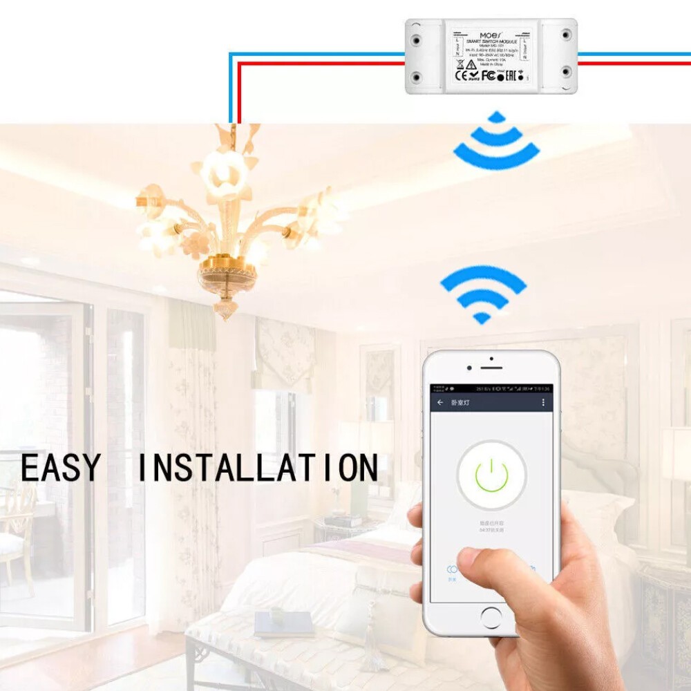MOES WiFi Smart Switch Module Light Wireless For Alexa Google APP Remote Control