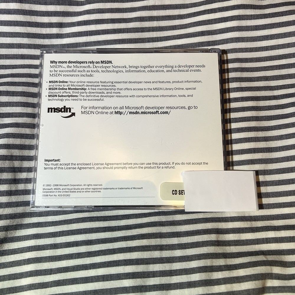 Microsoft MSDN Library Visual Studio  6.0 Two CD Set for Windows98 Windows NT